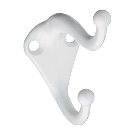 National Hardware National Hardware 2.75 in. L White Zinc Die-Cast Coat/Hat Hook 1 pk N248-369
